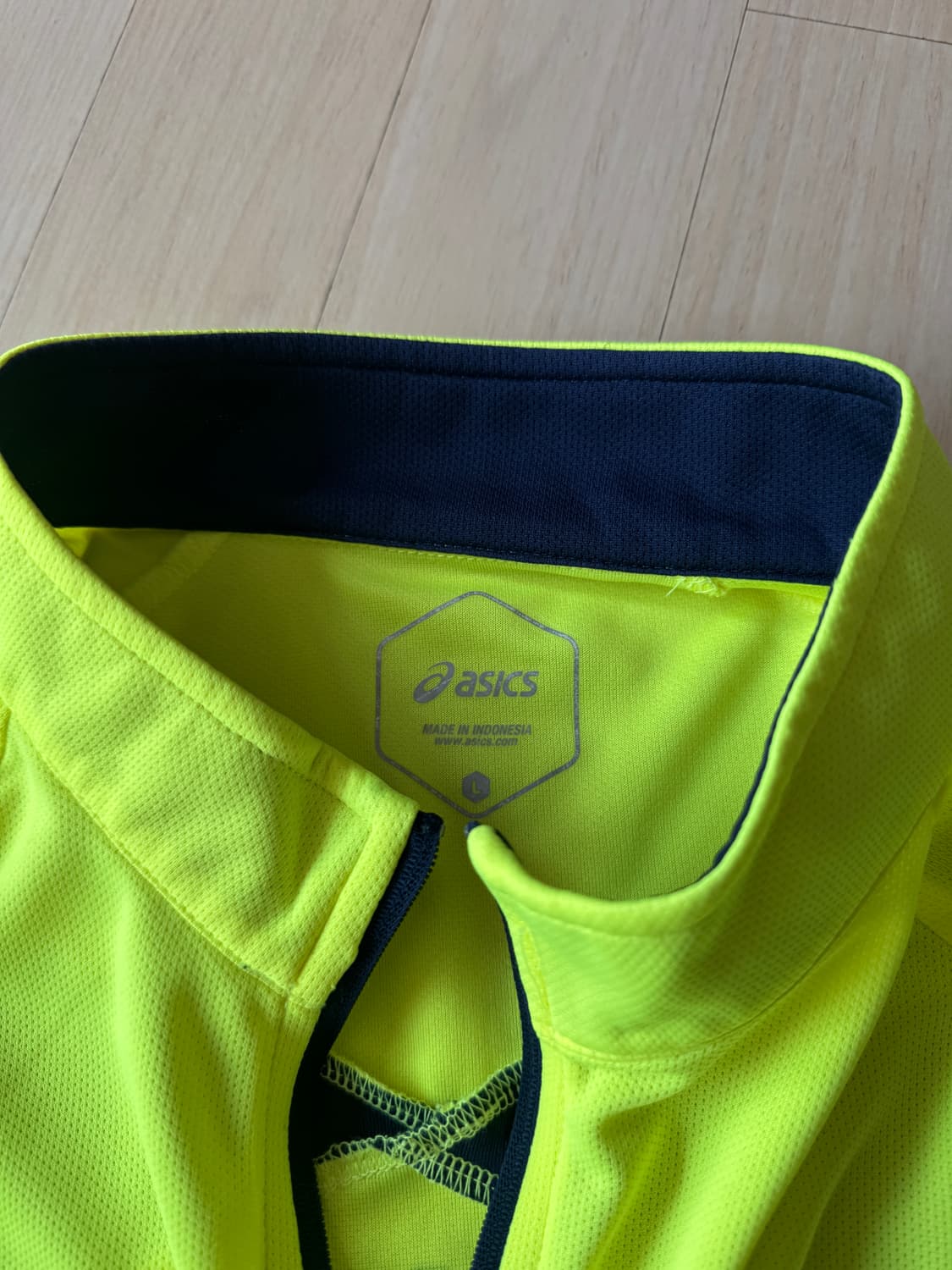 아식스 춘천 마라톤 러닝 풀코스 반업 지퍼 반팔 티셔츠 L사이즈 상품이미지5