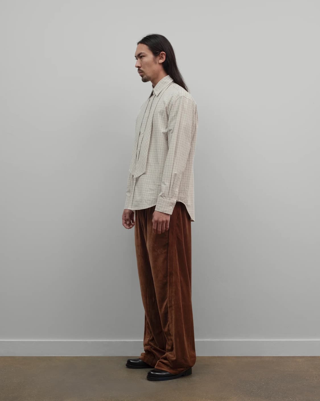 [S,M,L]커미션 25fw Banker 체크 셔츠/베이지 상품이미지3