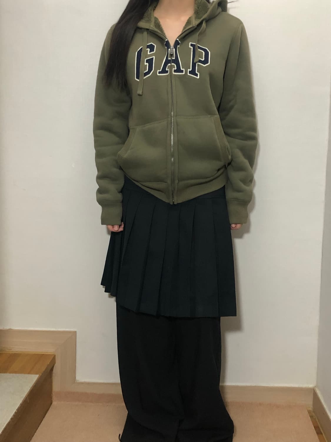 빈티지 갭 카키 후드집업 상품이미지7