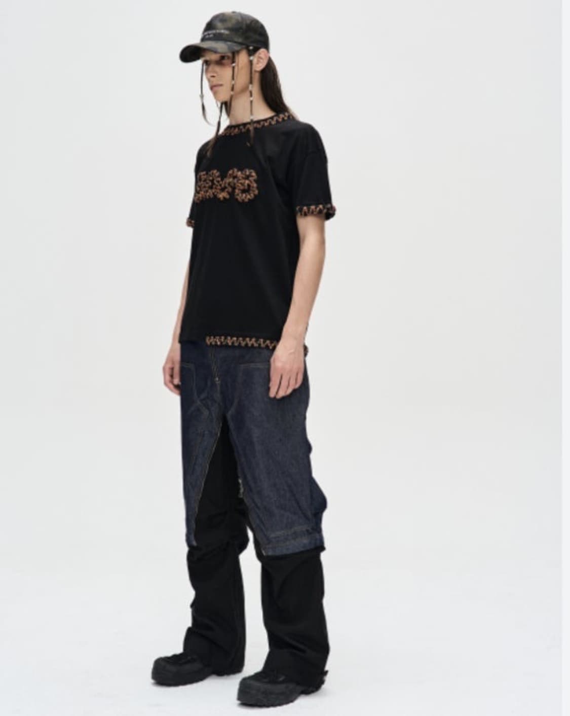 ADSB 앤더슨벨 밀리 디테쳐블 카펜터 진 인디고 블랙 상품이미지2