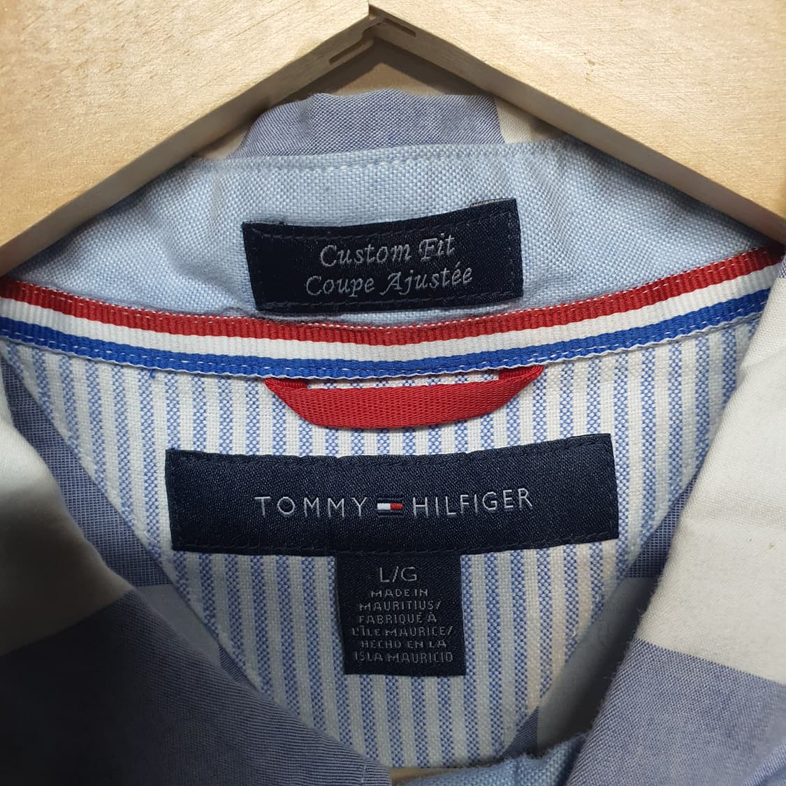 타미힐피거 블루 체크 반팔 셔츠 상품이미지3