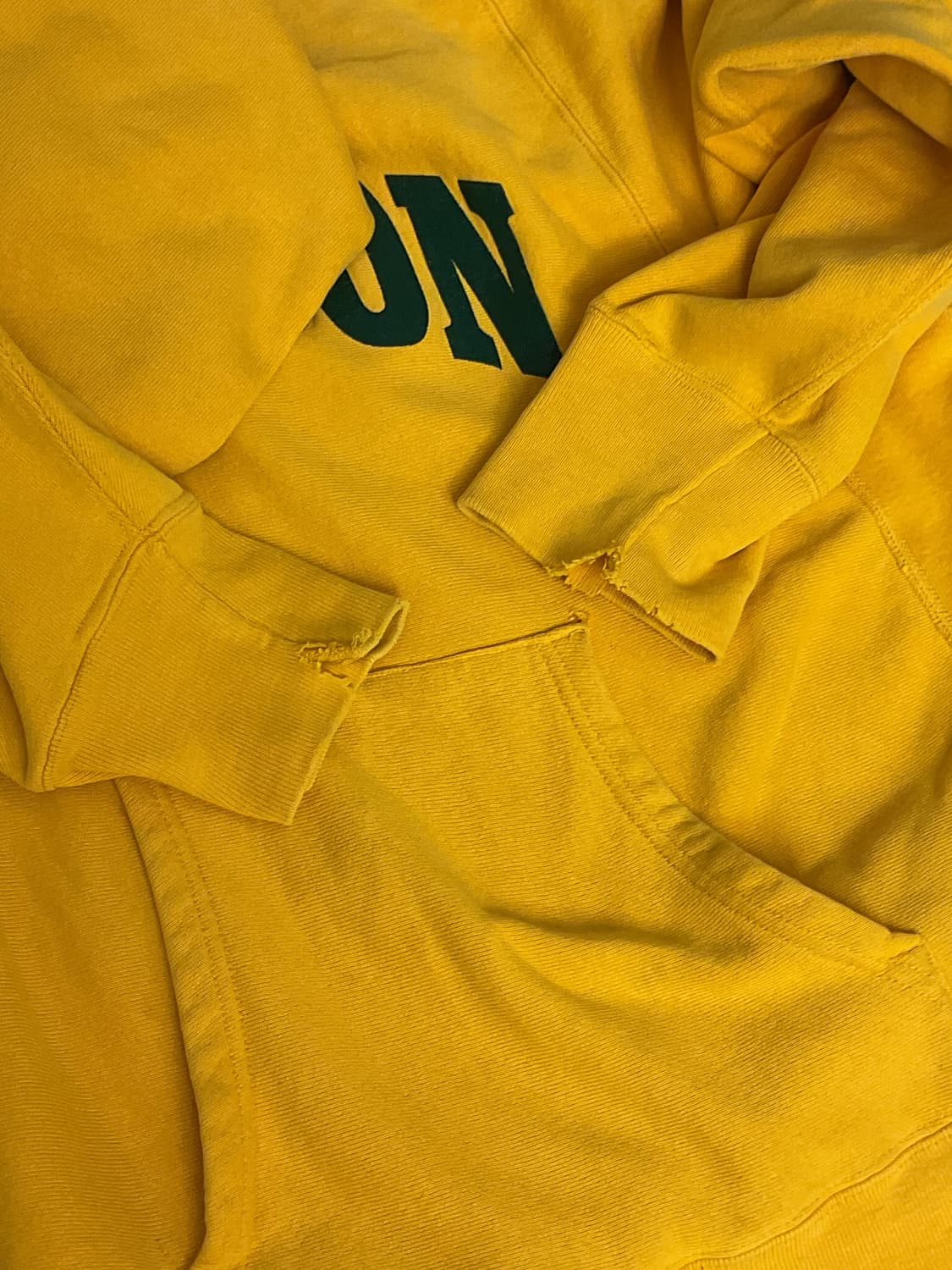 80s champion yellow damaged hoodie 상품이미지8