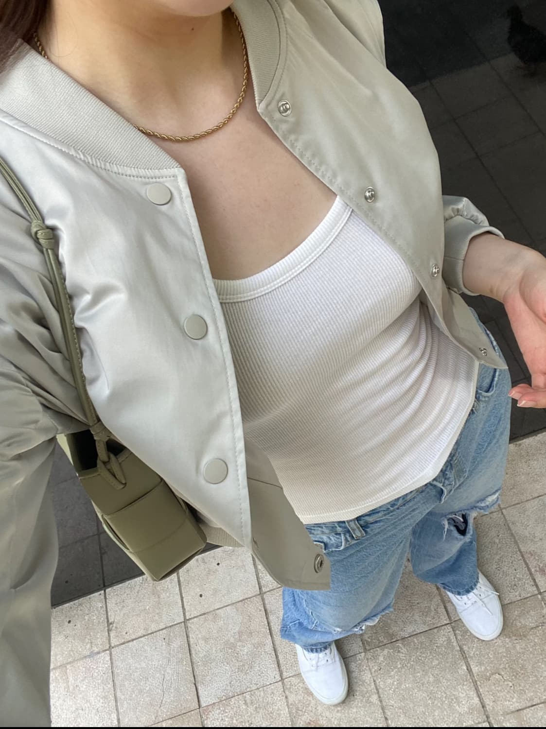 자라 새틴 크롭 봄버자켓 M 상품이미지2