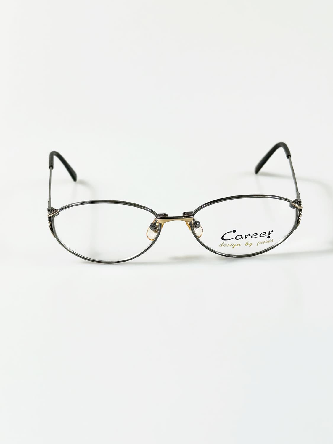 90s CAREER 건메탈 슬림 오벌 프레임 빈티지 안경 상품이미지1