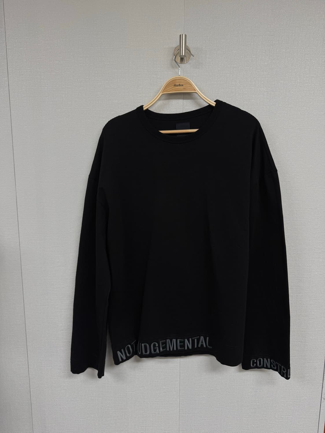 준지 자수 레터링 롱슬리브 상품이미지1