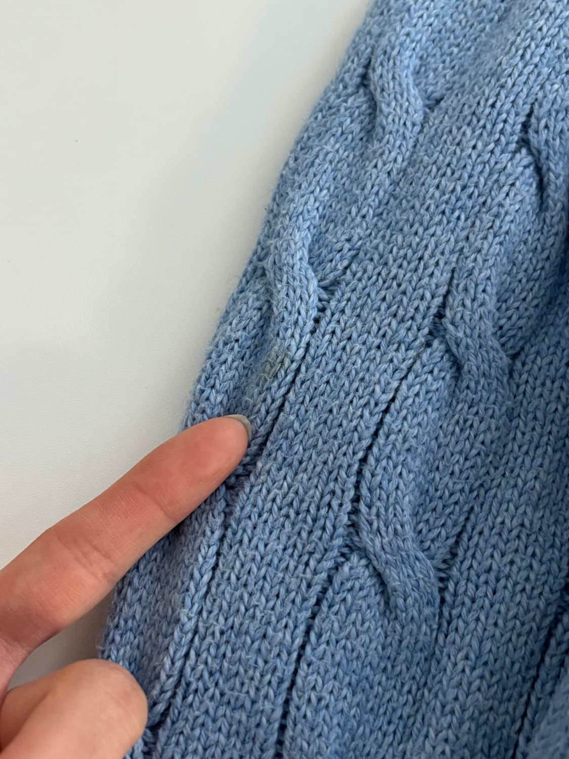 Polo 폴로 랄프로렌 신형 스카이블루 컬러 코튼 케이블 니트 상품이미지6