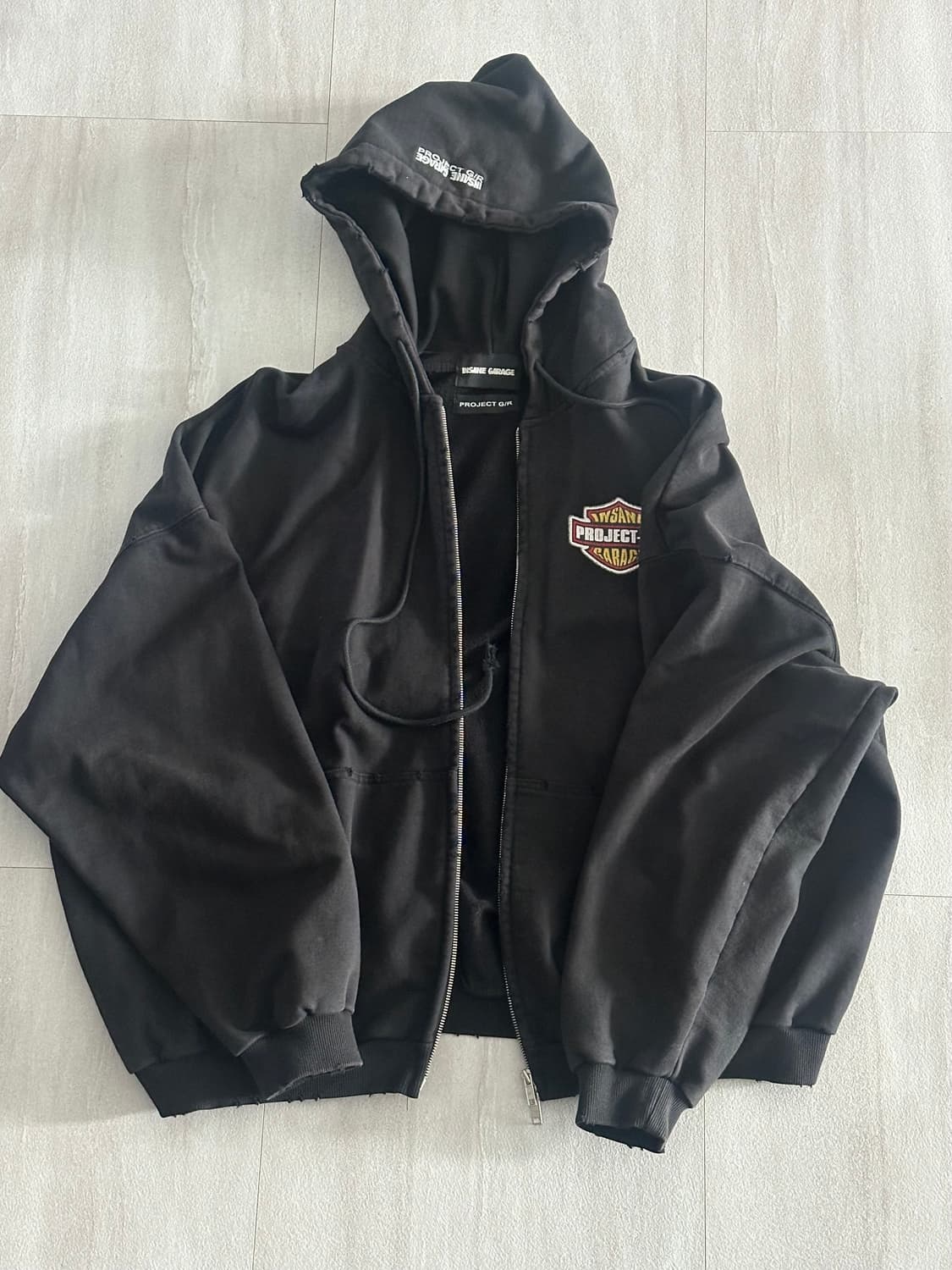 프로젝트 G/R x 인세인개러지 뱃 집 후드 블랙 상품이미지1