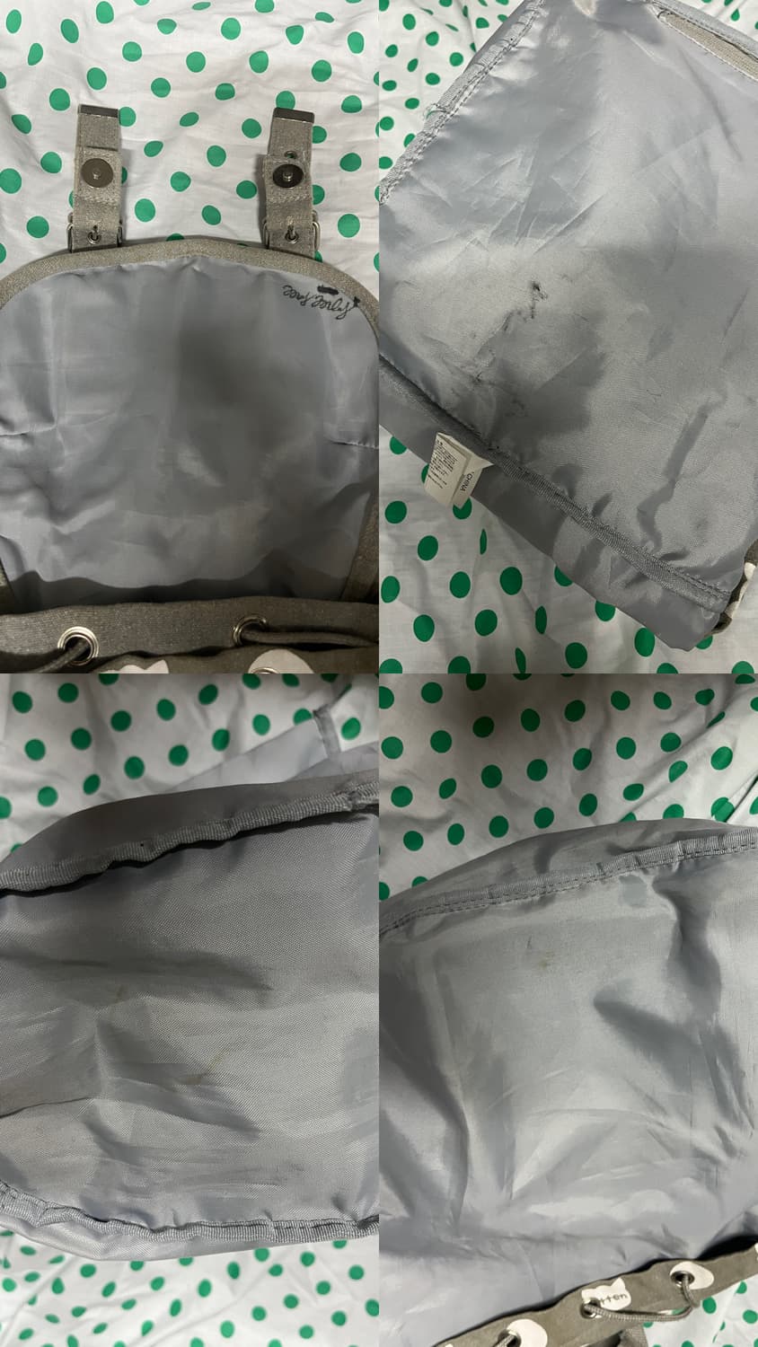 그레이 도트 고양이 빈티지 백팩 상품이미지10