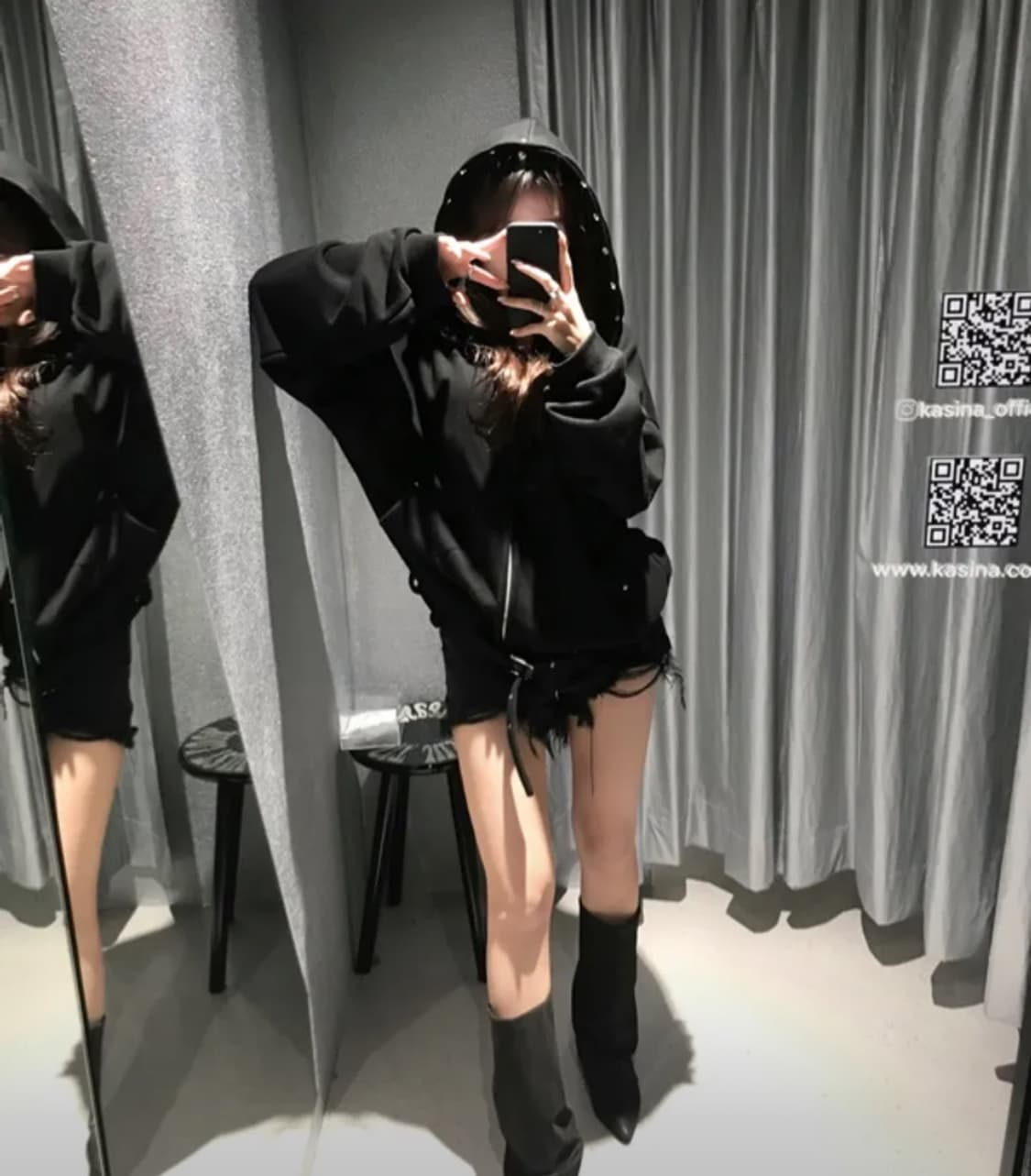 Voont 분트 아일렛 벨트 후드집업 블랙 상품이미지7