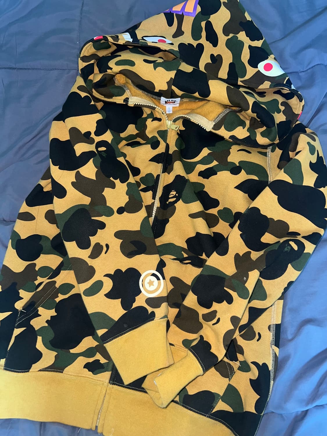 베이프키즈 카모샤크 후드집업 황계 160 초희귀 정품 100 상품이미지2