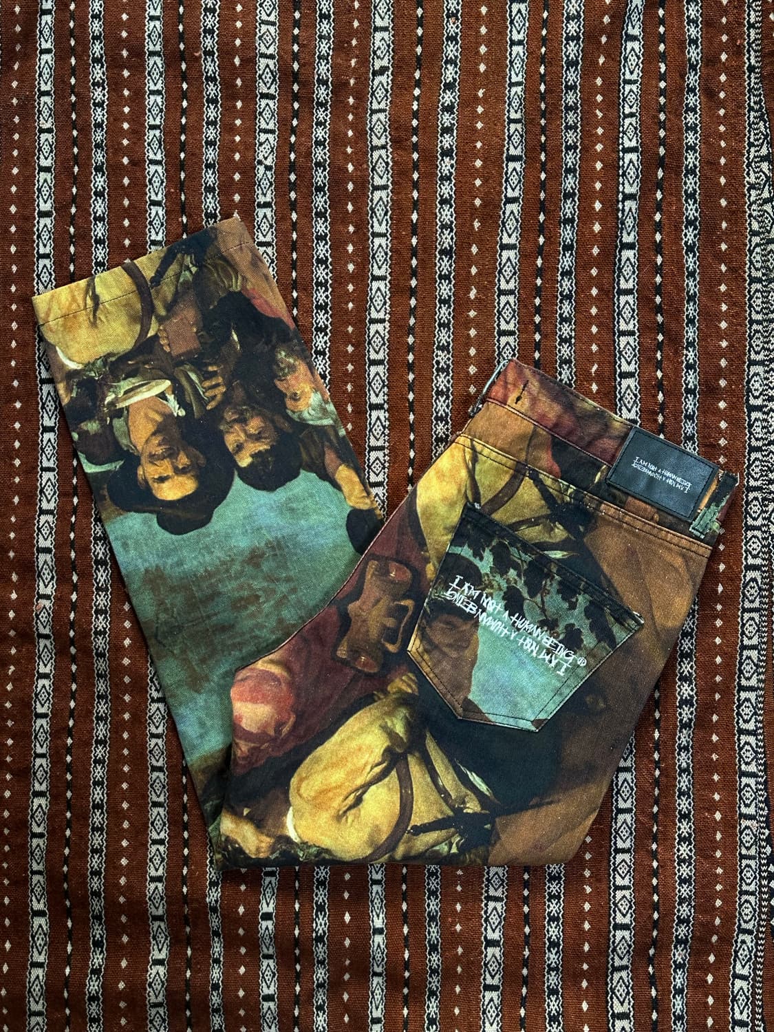 I AM NOT A HUMAN BEING 프린트 데님 32 상품이미지1