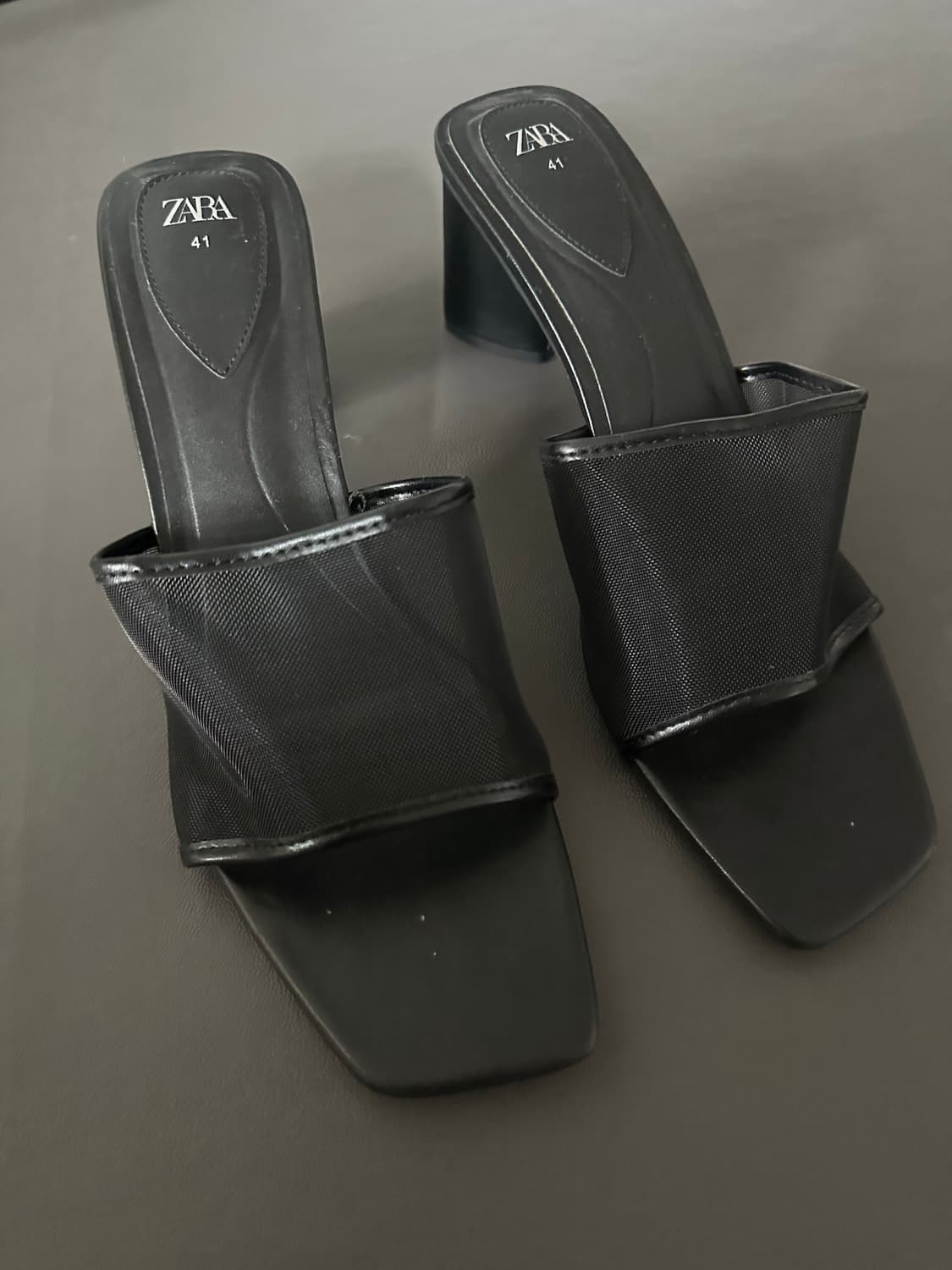 자라 메쉬 힐 슬리퍼 블랙 255 사이즈  상품이미지2