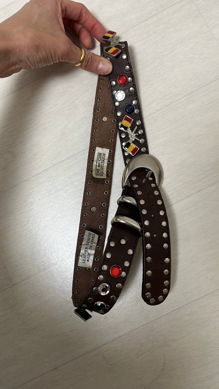 웨스턴 빈티지 스터드 아일렛 벨트 (프랑스) 상품이미지8