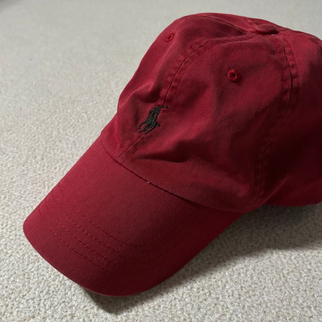 빈티지 폴로 랄프로렌 다크레드 스몰로고 볼캡 상품이미지2