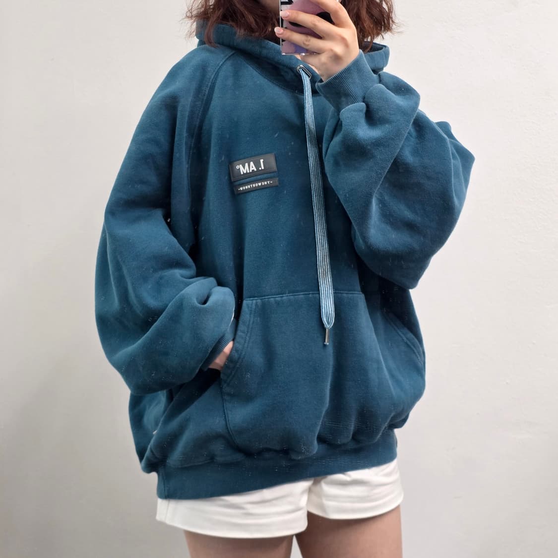 [프립]L/TWN 오버핏 후드티 청록색 상품이미지2