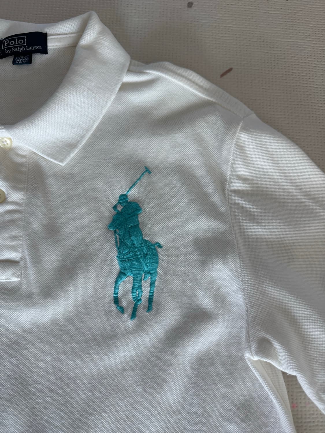 폴로 랄프로렌 민트 빅포니 화이트 카라 반팔티  상품이미지2