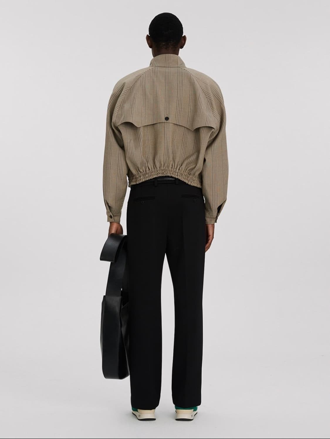 (L) 렉토 글렌 체크 헤링턴 봄버 자켓 카키 베이지 상품이미지9