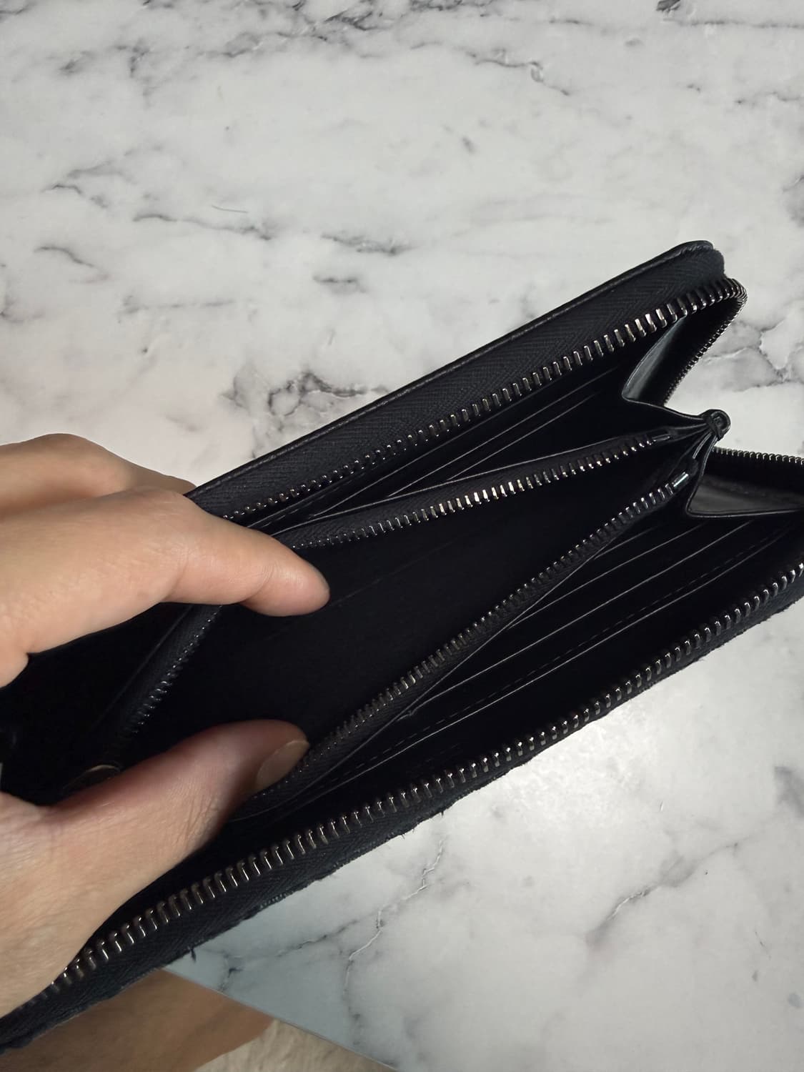디올 오블리크 SADDLE 지퍼 장지갑 블랙 상품이미지3