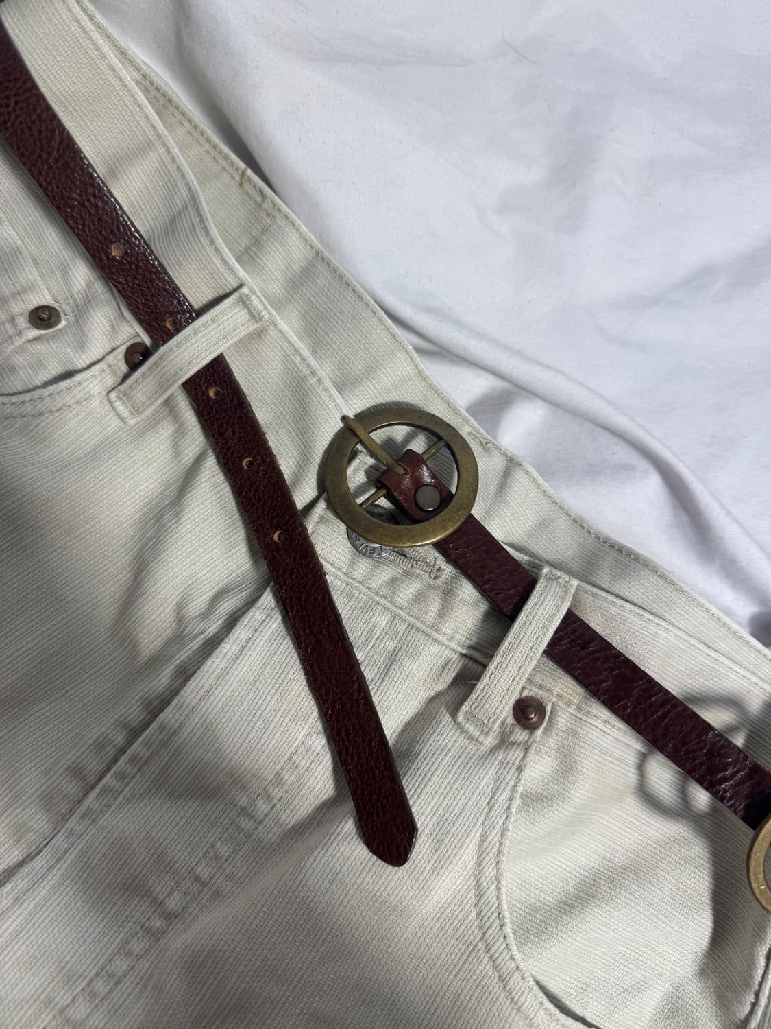 빈티지 링 체인 레더 벨트 상품이미지4