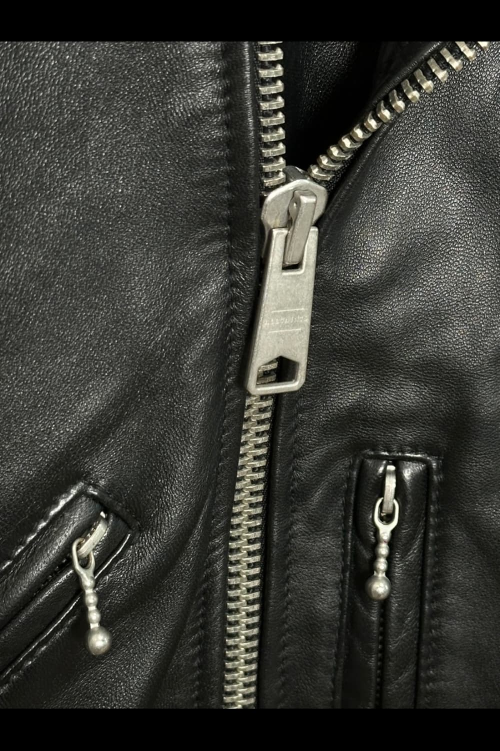 새상품급)올세인츠 램스킨 바이커자켓M/블랙 상품이미지5