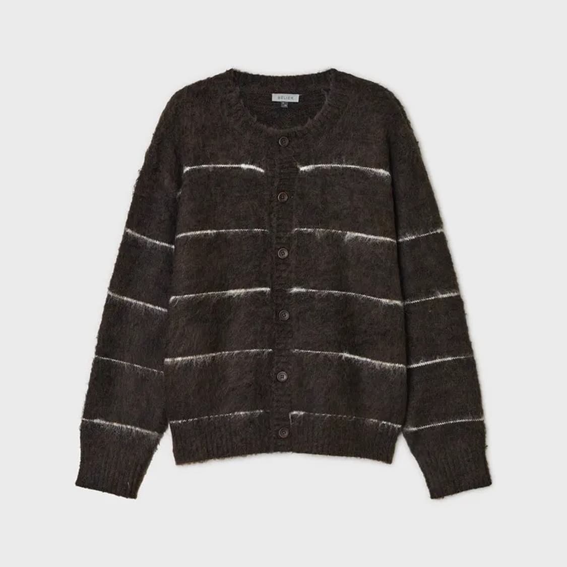 벨리에 브러쉬드 탐 가디건 브라운 스트라이프  상품이미지1