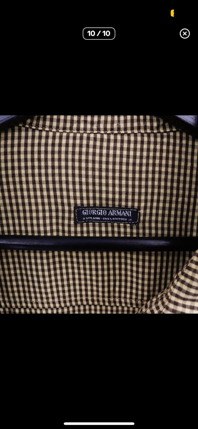 1991SS 조르지오 아르마니 깅엄 체크 셔츠 상품이미지7