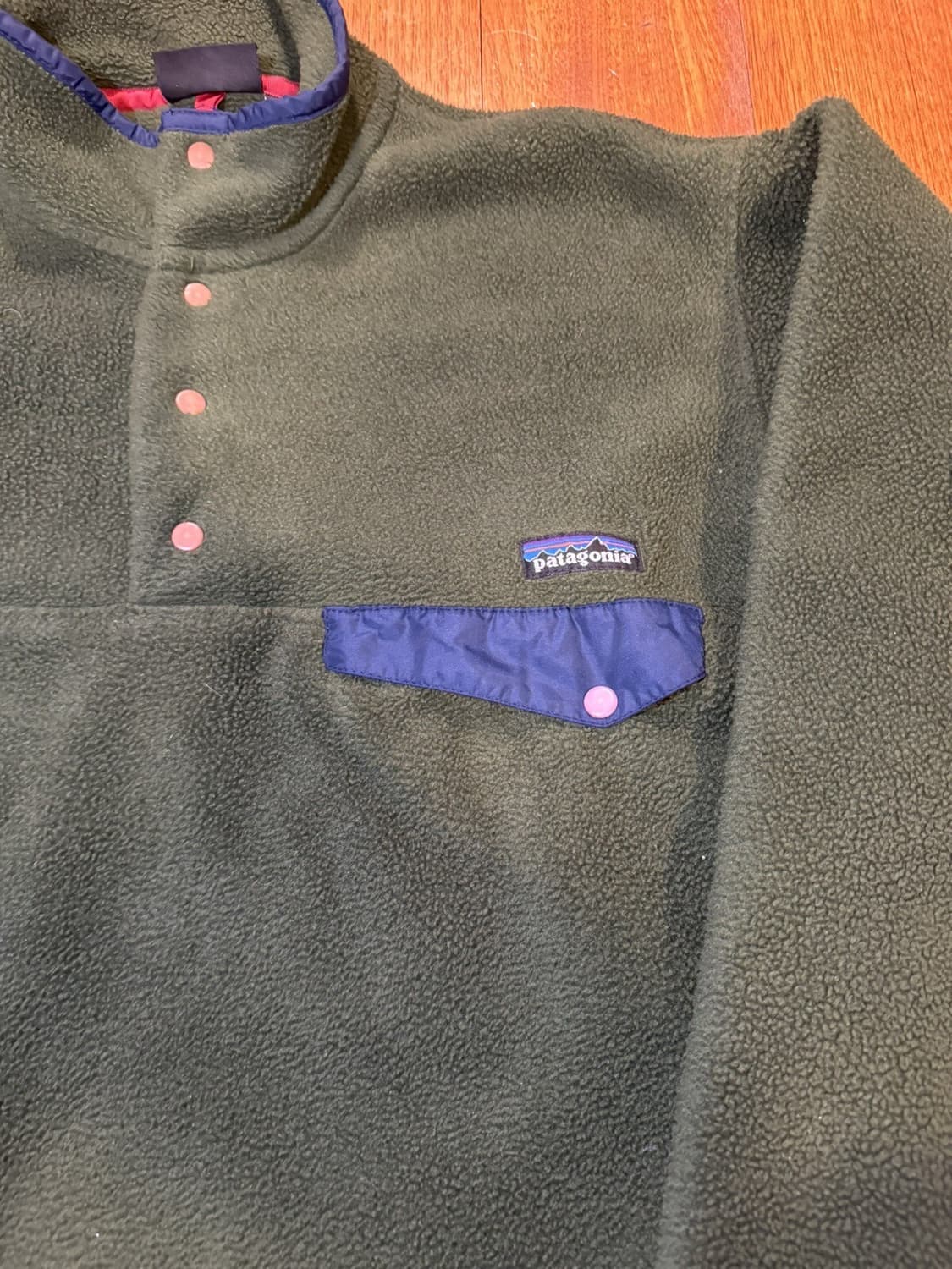 90s 파타고니아 신칠라 스냅-T 그린/네이비 자메이카 상품이미지2