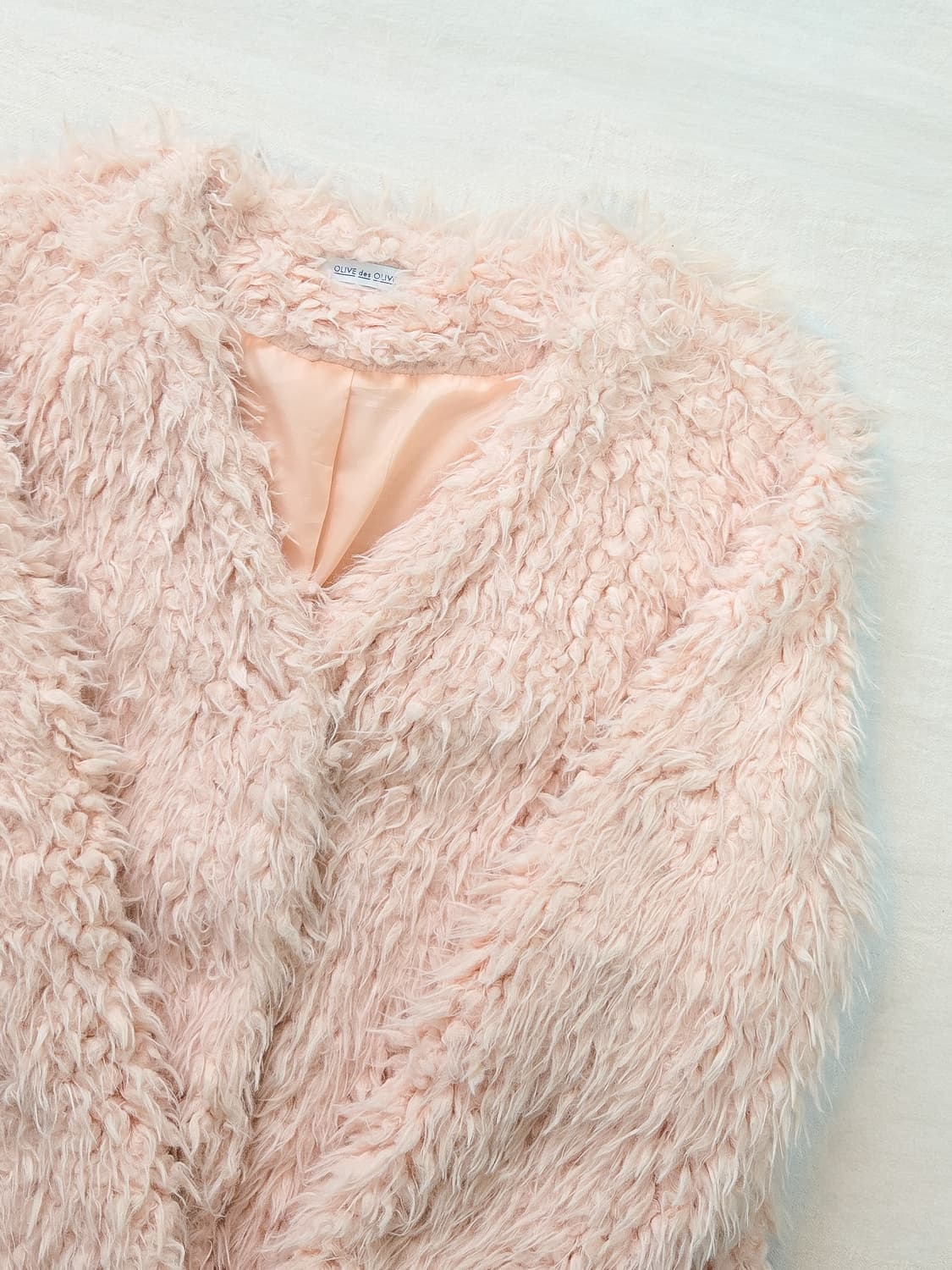 올리브 데 올리브 핑크 샤기 퍼 자켓 (일본빈티지) y2k/ 갸루 상품이미지2