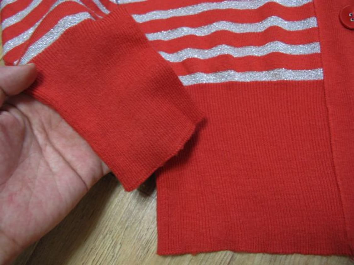 오렌지 배색 펄가디건 55 상품이미지4