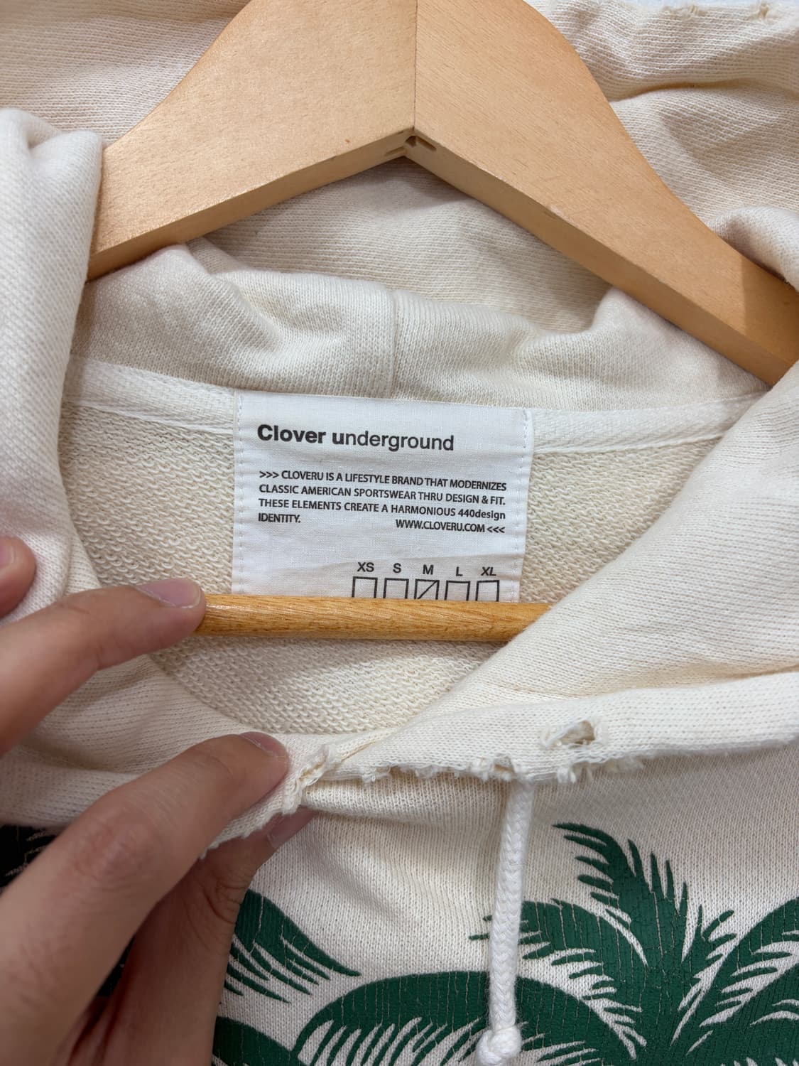 Clover underground 팜트리 프린팅 후드티 상품이미지5