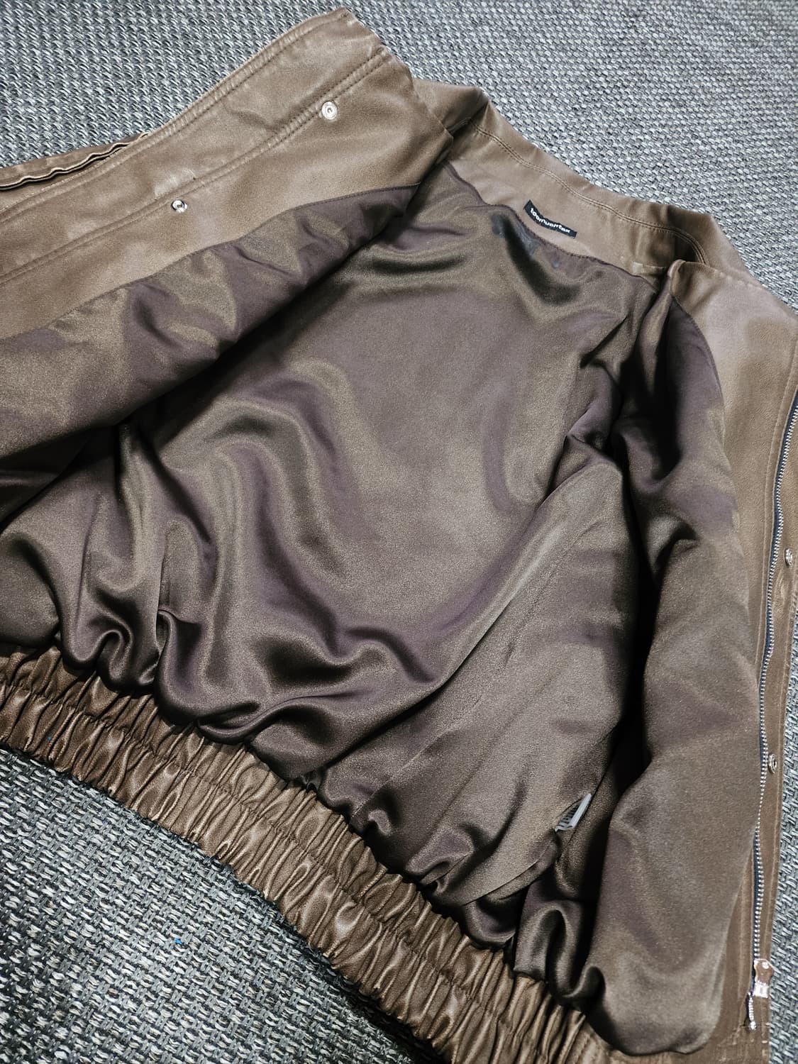 투머치택스 여성 브라운 레더자켓 M 상품이미지3