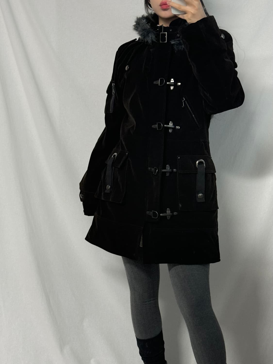 벨벳 파이어맨 후크 퍼 후디드 코트 상품이미지9