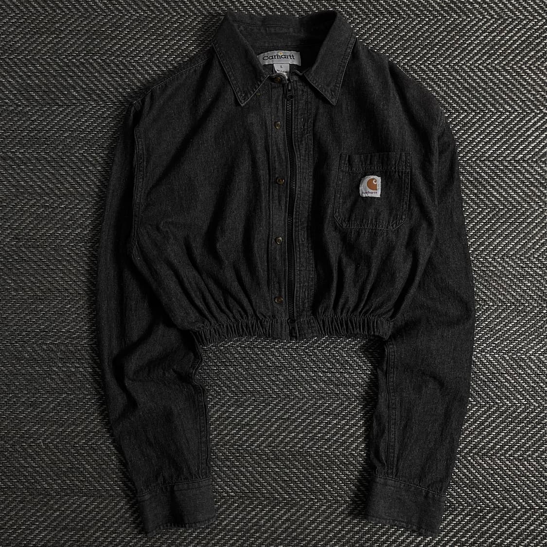칼하트 크롭 리메이크 흑청 셔츠 자켓o 3550 상품이미지1