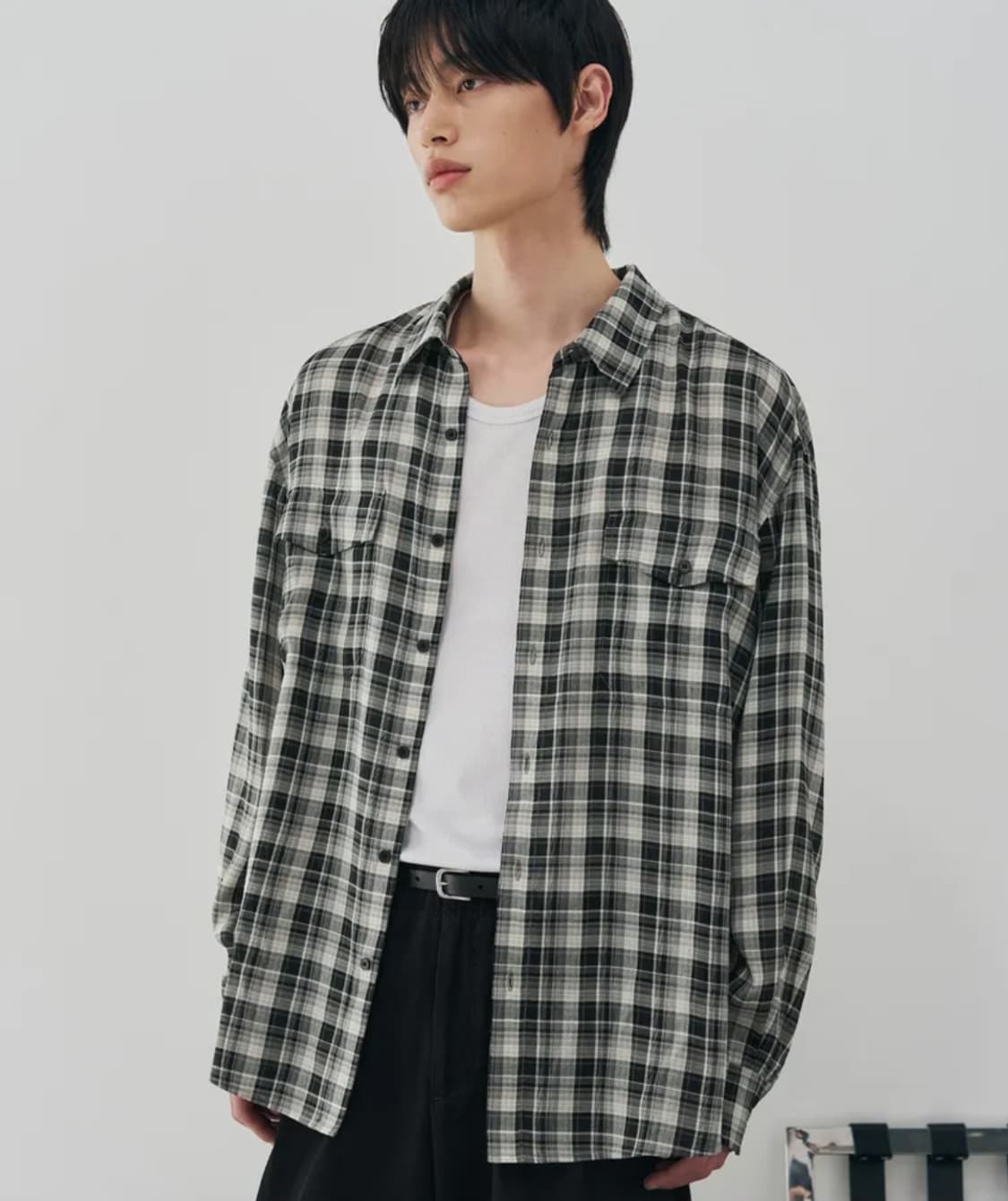 드로우핏 마빈 투포켓 체크 셔츠 L 상품이미지1