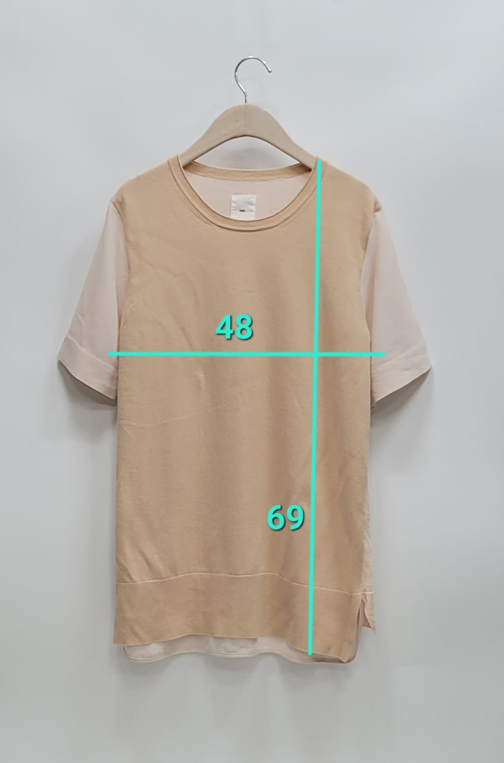 KUHO 구호 면 린넨 반팔 티셔츠 블라우스 / 여 85 아이보리
 상품이미지10