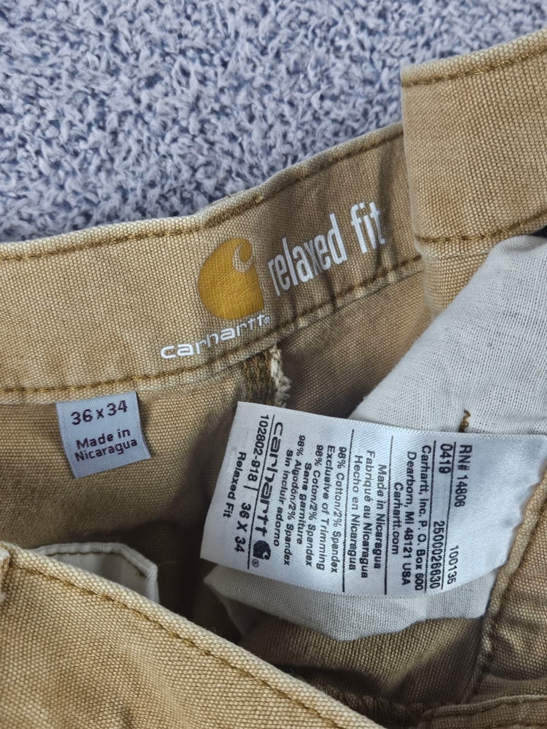칼하트 코튼 더블니 카펜터 워크 팬츠 ( 36X34 ) / 8652 상품이미지7