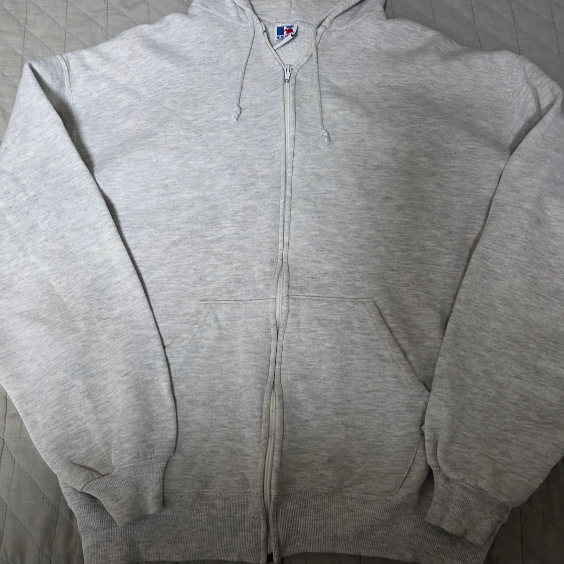 [L] 90s 러셀 애슬레틱 후드집업 라이트 그레이 굿컨디션 상품이미지2