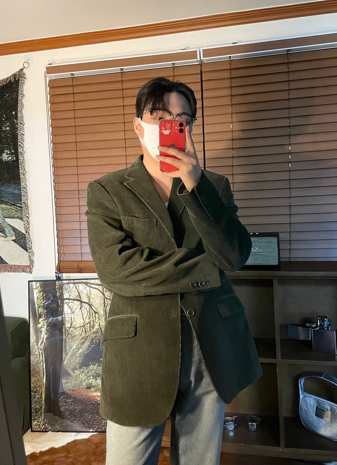 버버리 코듀로이 딥그린 블레이저 상품이미지3