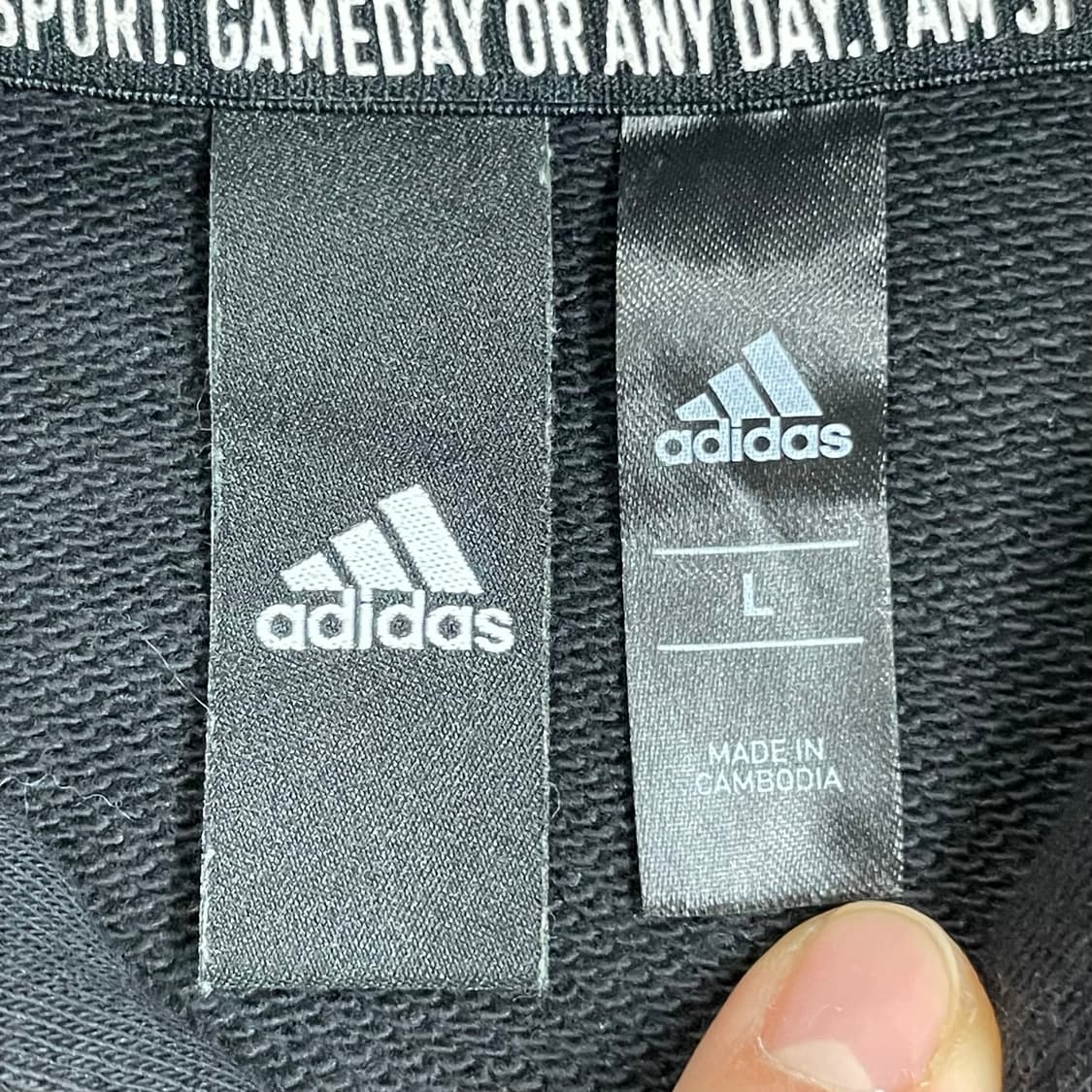 아디다스 삼선 후드집업 블랙 L 상품이미지3