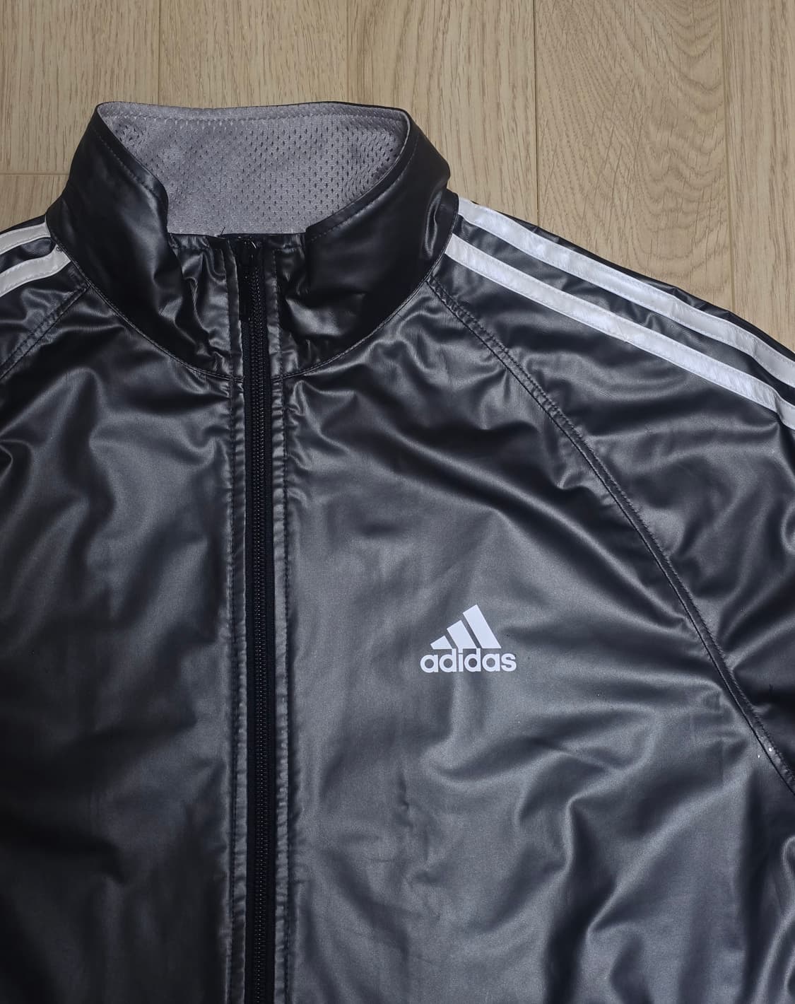 Adidas 아디다스 유광 블랙 삼선 바람막이 105 상품이미지3