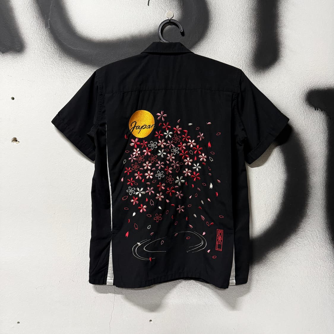 VTG 빈티지 재패니즈 오리엔탈 하라주쿠 자수 디테일 반팔 셔츠 상품이미지1
