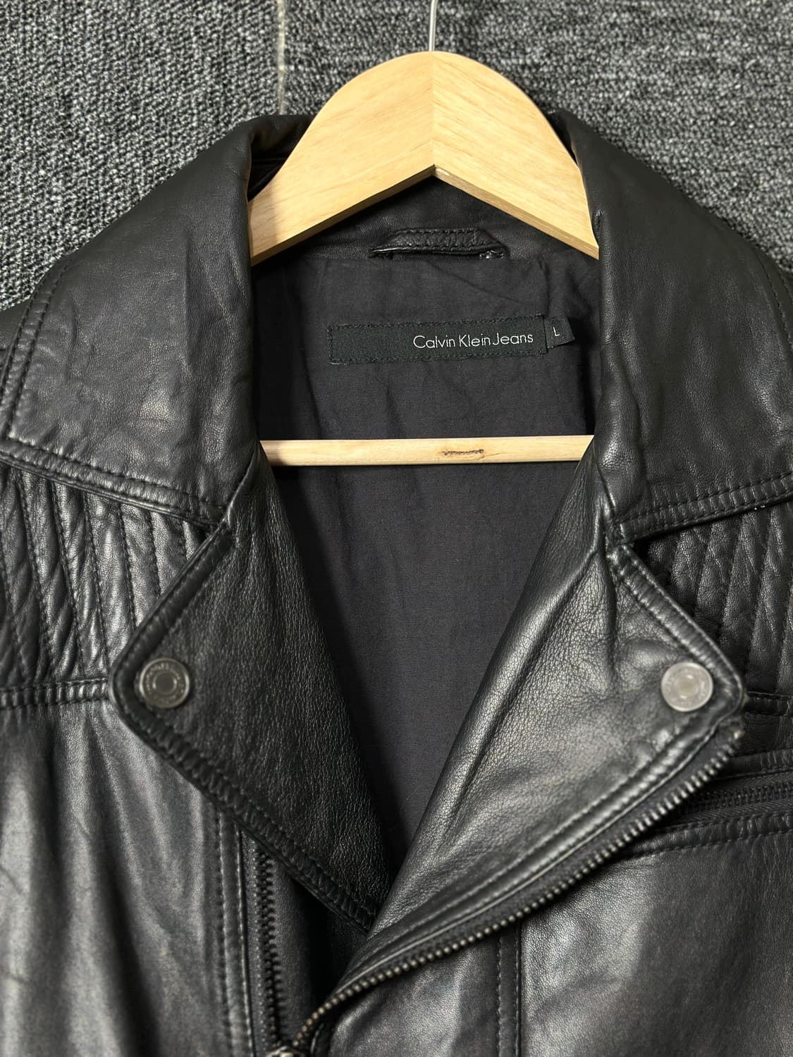 Calvin Klein 가죽 자켓 블랙 L 상품이미지5