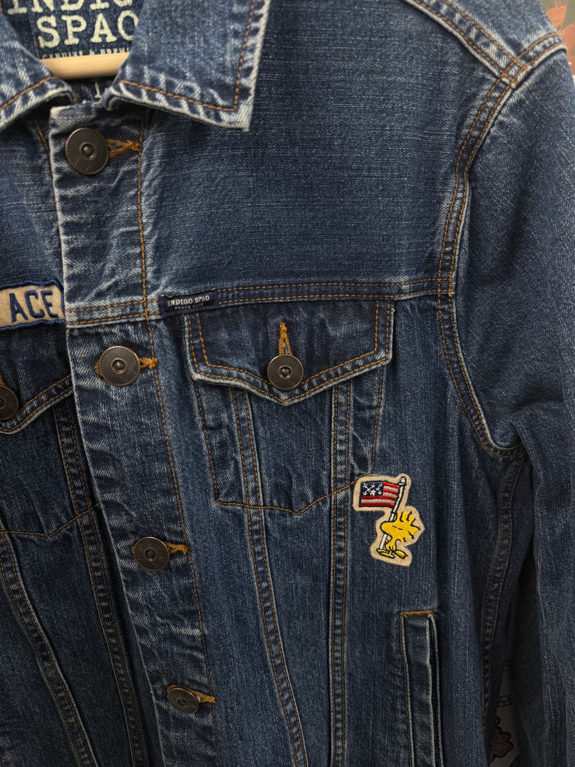 빈티지 인디고 스파오 스누피 플라잉 에이스 데님청자켓 L 상품이미지5