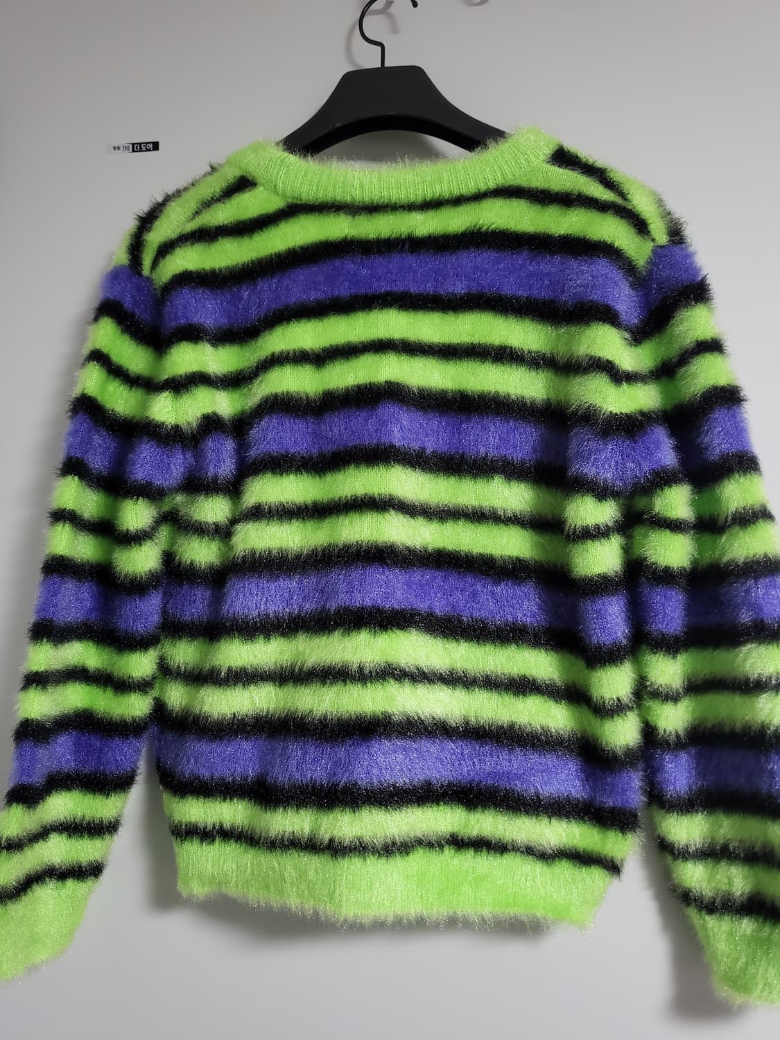 칸코 스트라이프 가디건 그린/퍼플블루 1사이즈 상품이미지2