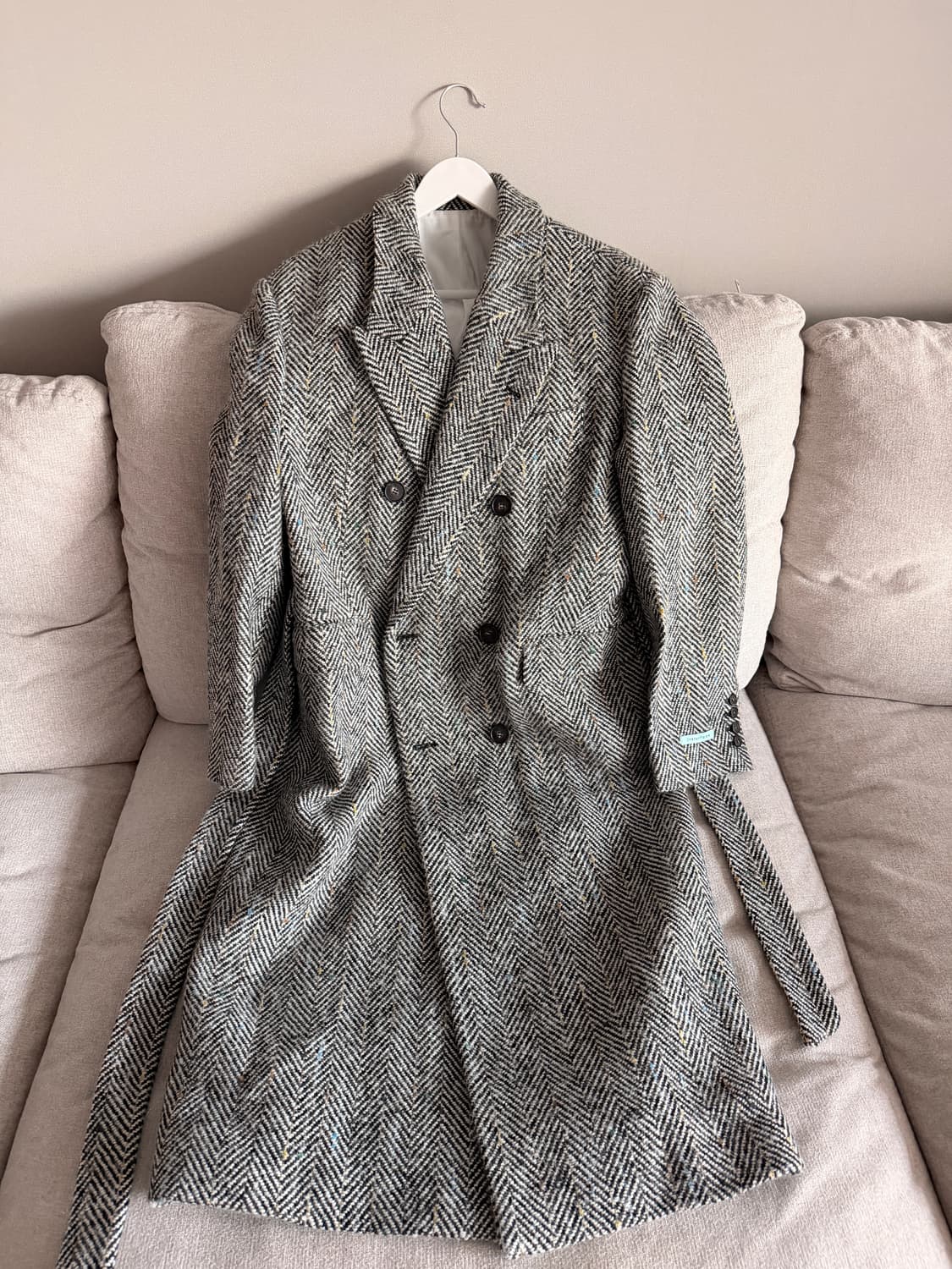 Instantfunk 헤링본 더블 롱코트 인스턴트펑크 상품이미지1