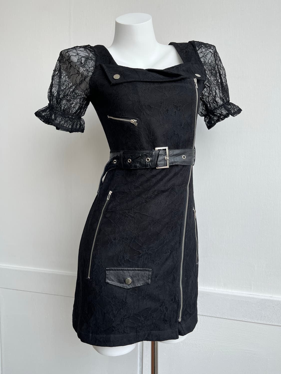 *SALE) BUBBLES 블랙 레이스 라이더 원피스 상품이미지1