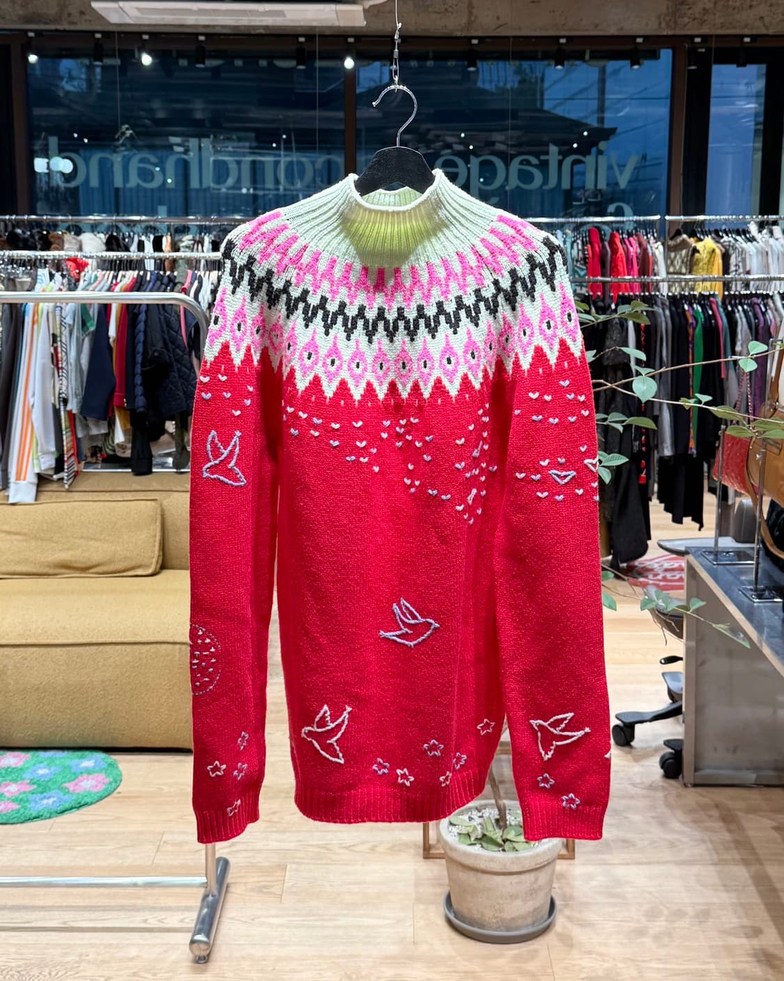 니나 리치 레드 크리스마스 라운드 니트  상품이미지1