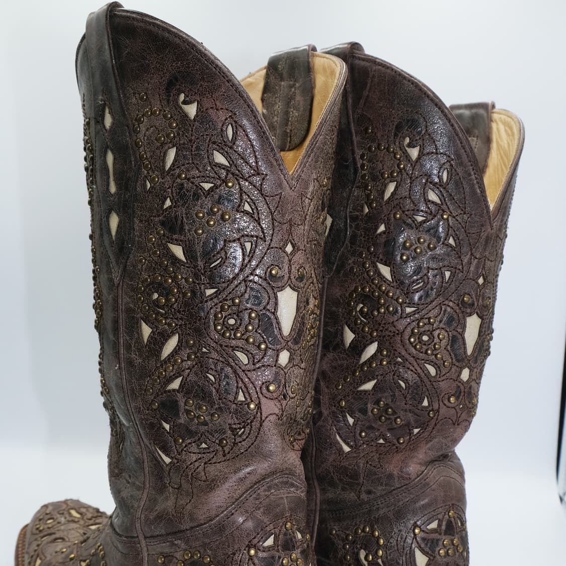 빈티지 코랄 웨스턴 스터드 레더 부츠 9M(260)사이즈 BT26005 상품이미지7