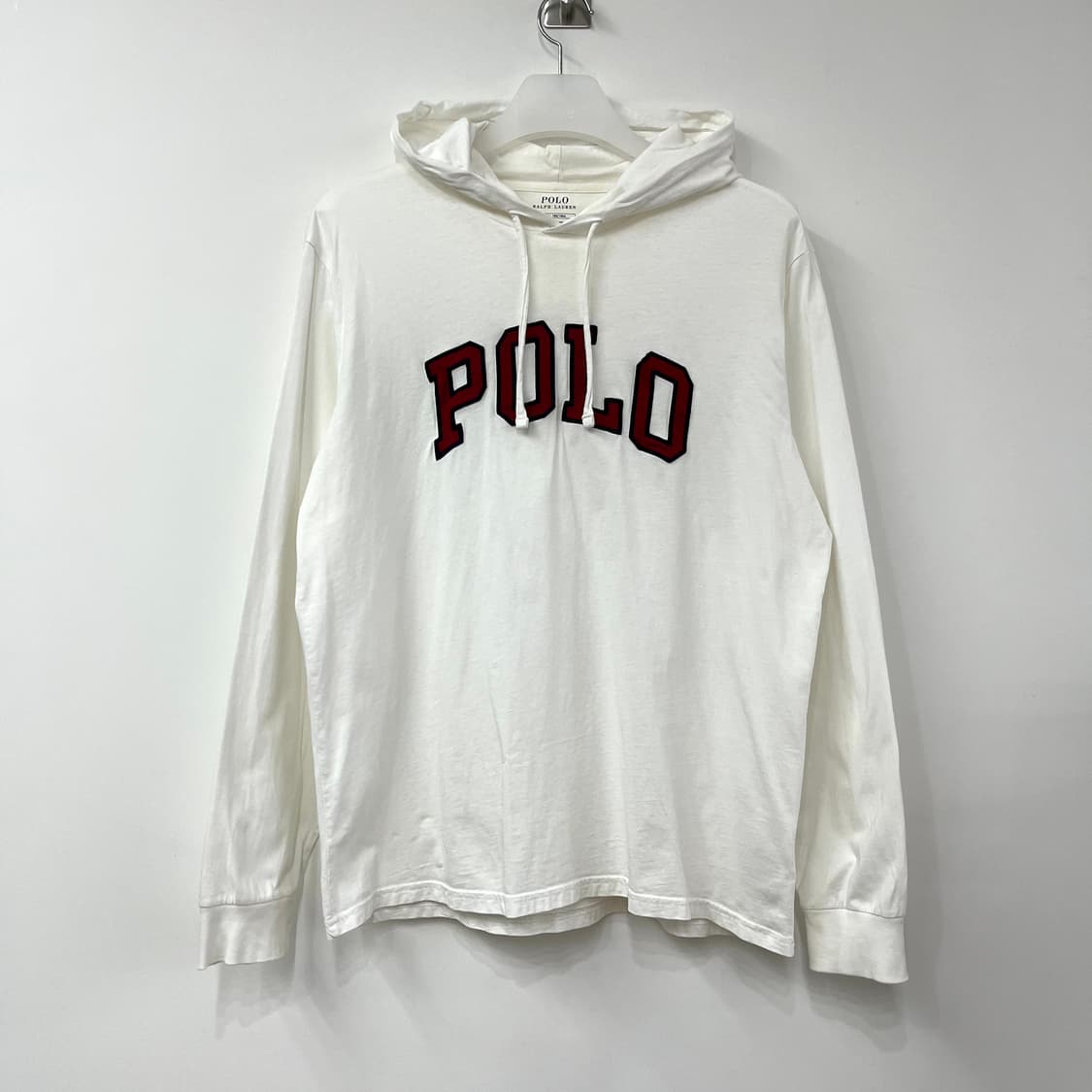 폴로 랄프로렌 스펠아웃 화이트 후드 긴팔 티셔츠 상품이미지2