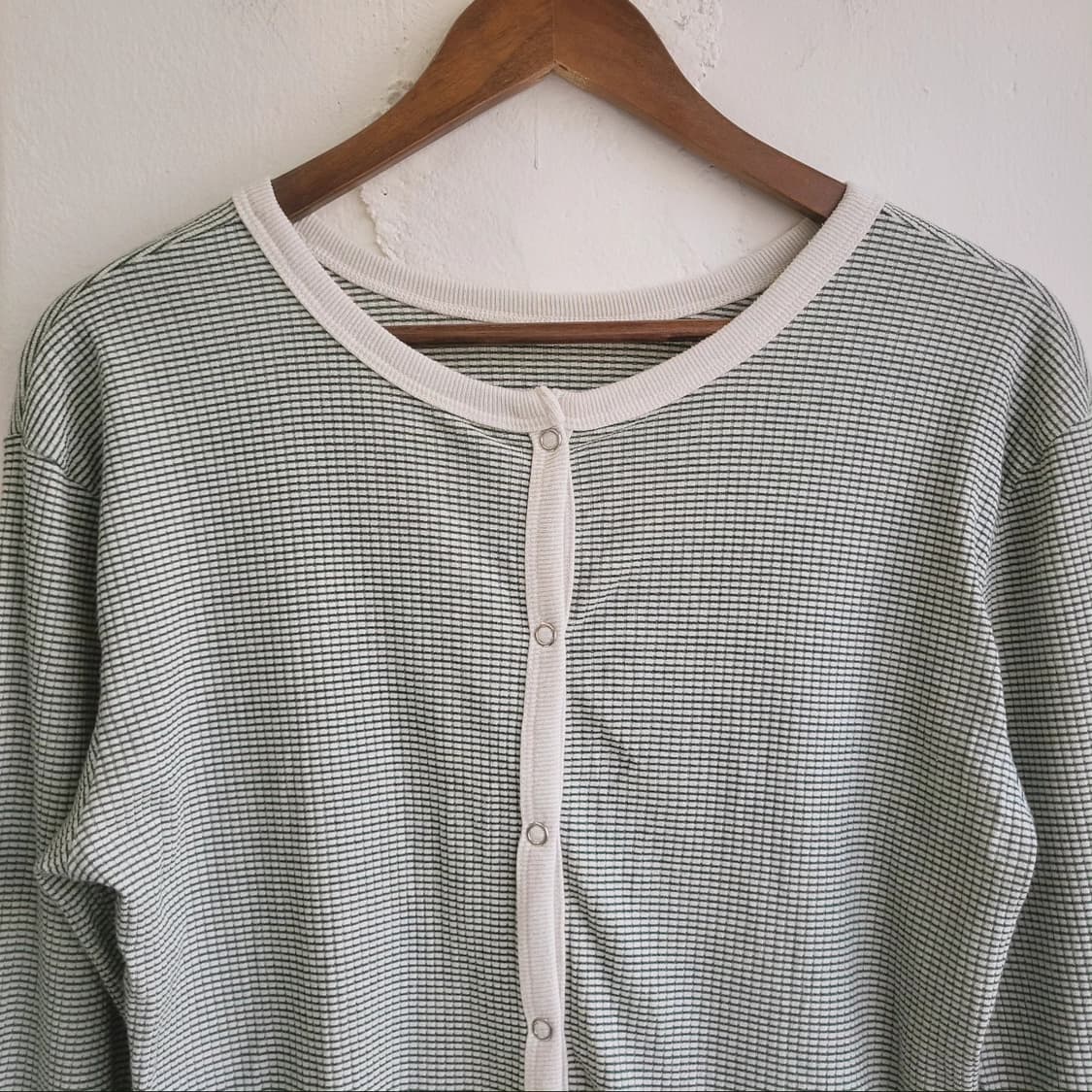 Dearful 스냅버튼 와플 가디건 상품이미지3